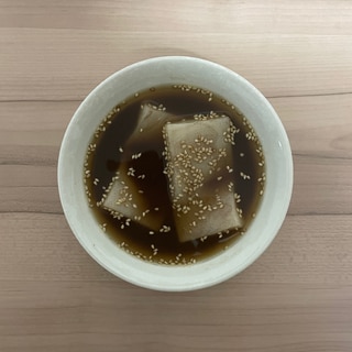 黒砂糖と粉末あんのもち煎茶